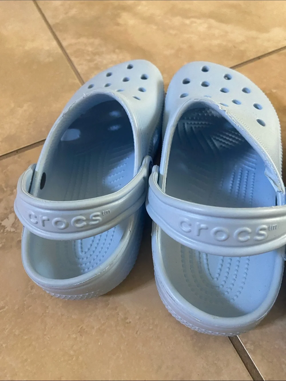 CROCS Kids Light Blue & Silver Classic Clogs